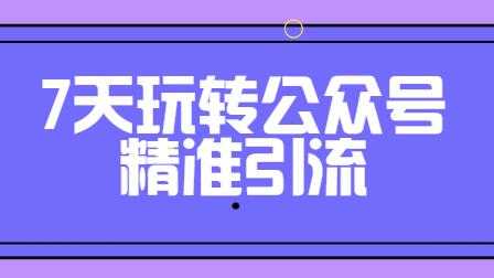 图片[1]-引流技术，7天玩转公众号精准引流 - AI 智能探索网-AI 智能探索网