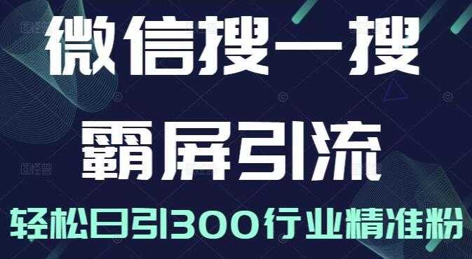 《微信搜一搜霸屏引流课》被动精准引流，轻松日引300行业精准粉 - AI 智能探索网-AI 智能探索网