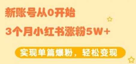 小红书涨粉变现《新账号从0开始3个月小红书涨粉5W+》实现单篇爆粉 - AI 智能探索网-AI 智能探索网