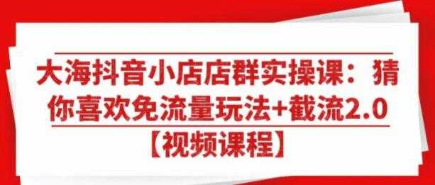 大海抖音小店店群实操培训视频：猜你喜欢免流量玩法+截流2.0 - AI 智能探索网-AI 智能探索网