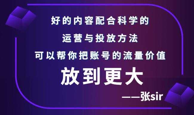 张sir账号流量增长课，告别海王流量，让你的流量更精准 - AI 智能探索网-AI 智能探索网