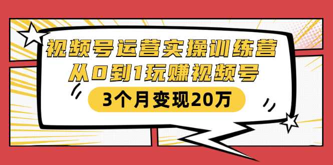 视频号运营实操训练营：从0到1玩赚视频号，3个月变现20万 - AI 智能探索网-AI 智能探索网