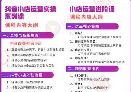 图片[1]-小店运营全套系列课 从基础入门到进阶精通，系统掌握月销百万小店核心秘密 - AI 智能探索网-AI 智能探索网