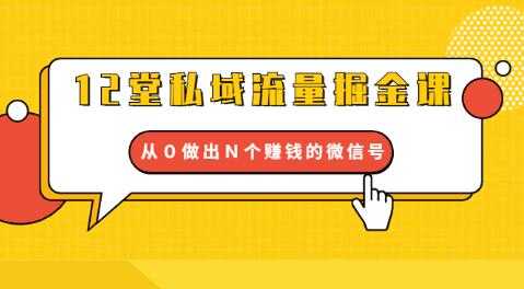 12堂私域流量掘金课：打通私域４大关卡，从０做出Ｎ个赚钱的微信号 - AI 智能探索网-AI 智能探索网