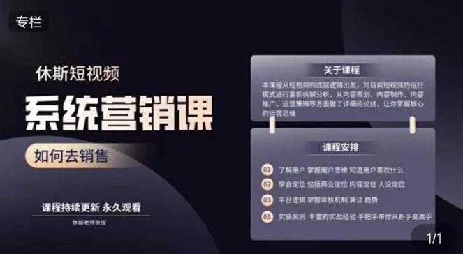 休斯短视频系统运营大课，你掌握核心的运营思维 价值7800元 - AI 智能探索网-AI 智能探索网