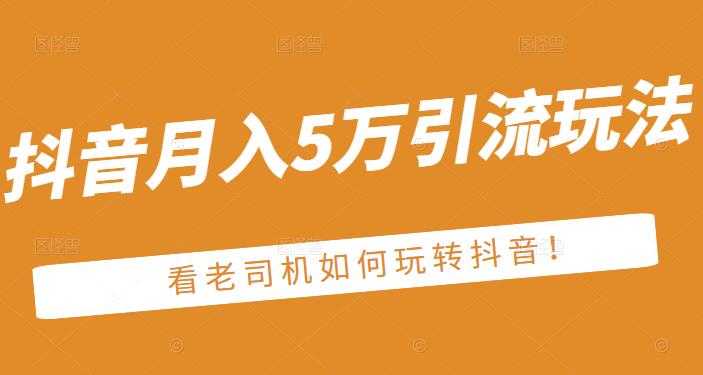 老古董·抖音月入5万引流玩法，看看老司机如何玩转抖音(附赠：抖音另类引流思路) - AI 智能探索网-AI 智能探索网