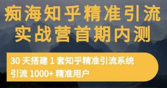 痴海知乎精准引流实战营1-2期，30天搭建1套知乎精准引流系统，引流1000+精准用户 - AI 智能探索网-AI 智能探索网