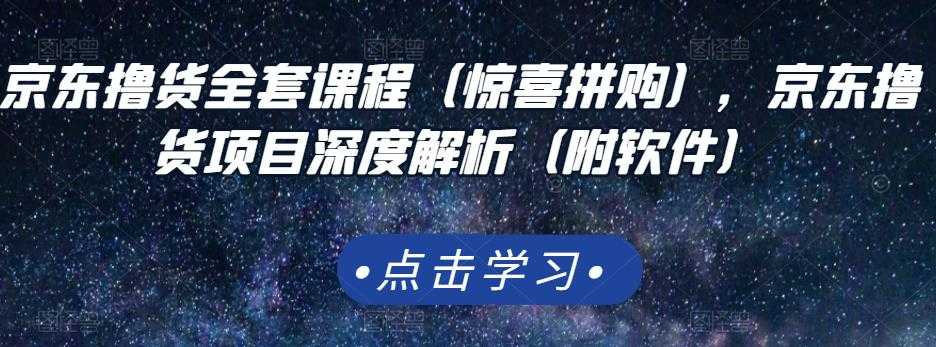 图片[1]-京东撸货全套课程（惊喜拼购），京东撸货项目深度解析（附软件） - AI 智能探索网-AI 智能探索网