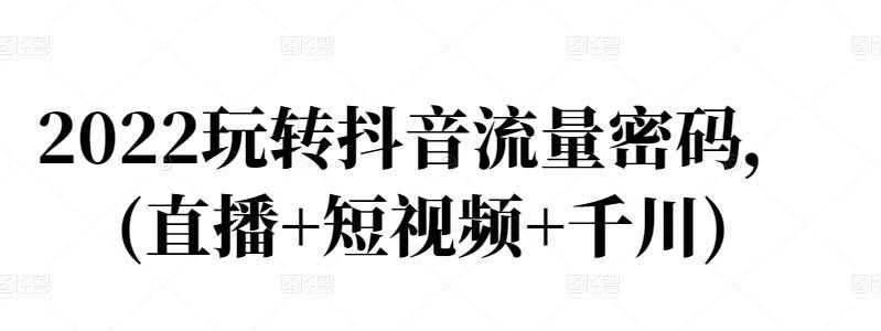 2022玩转抖音流量密码，(直播+短视频+千川) - AI 智能探索网-AI 智能探索网