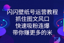 闪闪壁纸号运营教程，抓住图文风口，快速吸粉连爆，带你赚更多的米 - AI 智能探索网-AI 智能探索网