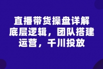 直播带货操盘详解：底层逻辑，团队搭建，运营，千川投放 - AI 智能探索网-AI 智能探索网