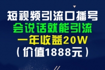 短视频引流口播号，会说话就能引流，一年收益20W - AI 智能探索网-AI 智能探索网