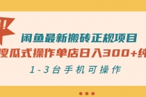 闲鱼最新搬砖正规项目：傻瓜式操作单店日入300+纯利，1-3台手机可操作 - AI 智能探索网-AI 智能探索网