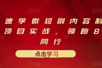 10堂速学微短剧内容制作标准与项目实战，领跑80%同行 - AI 智能探索网-AI 智能探索网