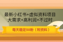 最新小红书+虚拟资料项目：大需求+高利润+不过时 每天稳定50粉 - AI 智能探索网-AI 智能探索网