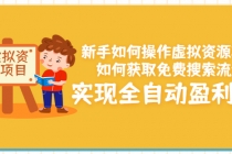 新手如何操作虚拟资源项目：如何获取免费搜索流量，实现全自动盈利！ - AI 智能探索网-AI 智能探索网