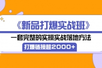 《新品打爆实战班》一套完整的实操实战落地方法，打爆链接超2000+（28节课) - AI 智能探索网-AI 智能探索网