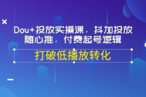 Dou+投放实操课，抖加投放，随心推，付费起号逻辑，打破低播放转化 - AI 智能探索网-AI 智能探索网