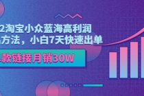 2022淘宝小众蓝海高利润选品方法，小白7天快速出单，单款链接月销30W - AI 智能探索网-AI 智能探索网