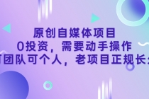 原创自媒体项目，0投资，需要动手操作，可团队可个人，老项目正规长久 - AI 智能探索网-AI 智能探索网