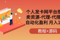 个人发卡网平台搭建，卖资源-代理-代搭建 自动化盈利 月入1W+ - AI 智能探索网-AI 智能探索网