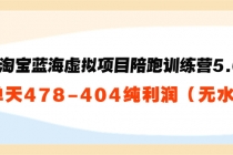 黄岛主：淘宝蓝海虚拟项目陪跑训练营5.0：单天478纯利润 - AI 智能探索网-AI 智能探索网