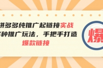 拼多多纯推广起链接实战：多种推广玩法，手把手打造爆款链接 - AI 智能探索网-AI 智能探索网