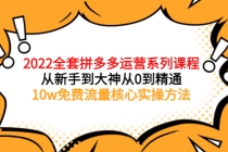 2022全套拼多多运营课程，从新手到大神从0到精通，10w免费流量核心实操方法 - AI 智能探索网-AI 智能探索网