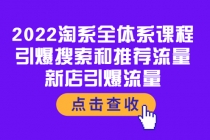 2022淘系全体系课程：引爆搜索和推荐流量，新店引爆流量 - AI 智能探索网-AI 智能探索网