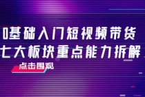 0基础入门短视频带货，七大板块重点能力拆解，7节精品课4小时干货 - AI 智能探索网-AI 智能探索网