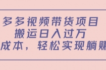 多多视频带货项目，搬运日入过万，0成本，轻松实现躺赚 - AI 智能探索网-AI 智能探索网