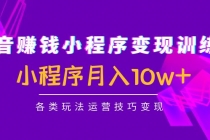 抖音赚钱小程序变现训练营：小程序月入10w+各类玩法运营技巧变现 - AI 智能探索网-AI 智能探索网