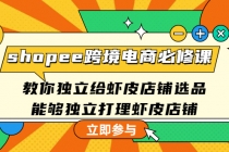 shopee跨境电商必修课：教你独立给虾皮店铺选品，能够独立打理虾皮店铺 - AI 智能探索网-AI 智能探索网