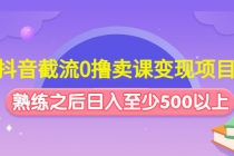 抖音截流0撸卖课变现项目：这个玩法熟练之后日入至少500以上 - AI 智能探索网-AI 智能探索网