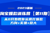 淘宝爆款训练营【第11期】 从0开始教你运营打爆款，方向+实操+放大 - AI 智能探索网-AI 智能探索网