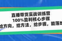 直播带货实战训练营：100%盈利核心步骤，给方向，给方法，给步骤，能落地 - AI 智能探索网-AI 智能探索网