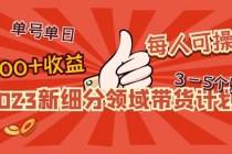 2023新细分领域带货计划：单号单日1000+收益不难，每人可操作3-5个账号 - AI 智能探索网-AI 智能探索网