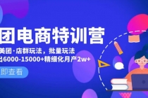 美团电商特训营：美团·店群玩法，无脑铺货月产出6000-15000+精细化月产2w+ - AI 智能探索网-AI 智能探索网