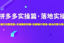 拼多多实操篇·落地实操 完整思路+实操案例+拆解操作思路+复杂的算法简单化 - AI 智能探索网-AI 智能探索网