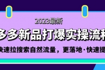 拼多多-新品打爆实操流程：轻松快速拉搜索自然流量，更落地·快速提升! - AI 智能探索网-AI 智能探索网