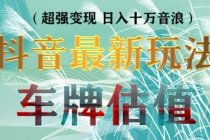 抖音最新无人直播变现直播车牌估值玩法项目 轻松日赚几百+【详细玩法教程】 - AI 智能探索网-AI 智能探索网