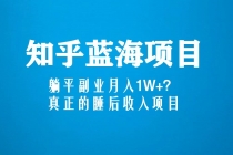 知乎蓝海玩法，躺平副业月入1W+，真正的睡后收入项目 - AI 智能探索网-AI 智能探索网