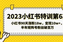 2023小红书特训第6期，小红书90天涨粉18w，变现10w+，半年矩阵号粉丝破百万 - AI 智能探索网-AI 智能探索网