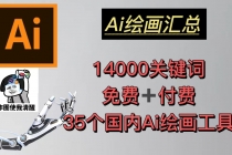 AI绘画汇总14000关键词+35个国内AI绘画工具(兔费+付费)头像壁纸不愁-无水印 - AI 智能探索网-AI 智能探索网