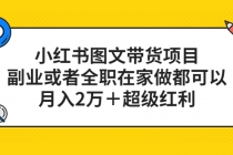 小红书图文带货项目，副业或者全职在家做都可以，月入2万＋超级红利 - AI 智能探索网-AI 智能探索网