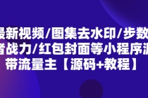 最新视频/图集去水印/步数/王者战力/红包封面等 带流量主(小程序源码+教程) - AI 智能探索网-AI 智能探索网