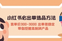 小红书必出单选品方法：客单价300-3000 出单很稳定 带你挖掘高利润产品 - AI 智能探索网-AI 智能探索网