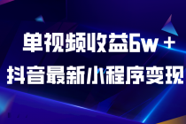 抖音最新小程序变现项目，单视频收益6w＋ - AI 智能探索网-AI 智能探索网