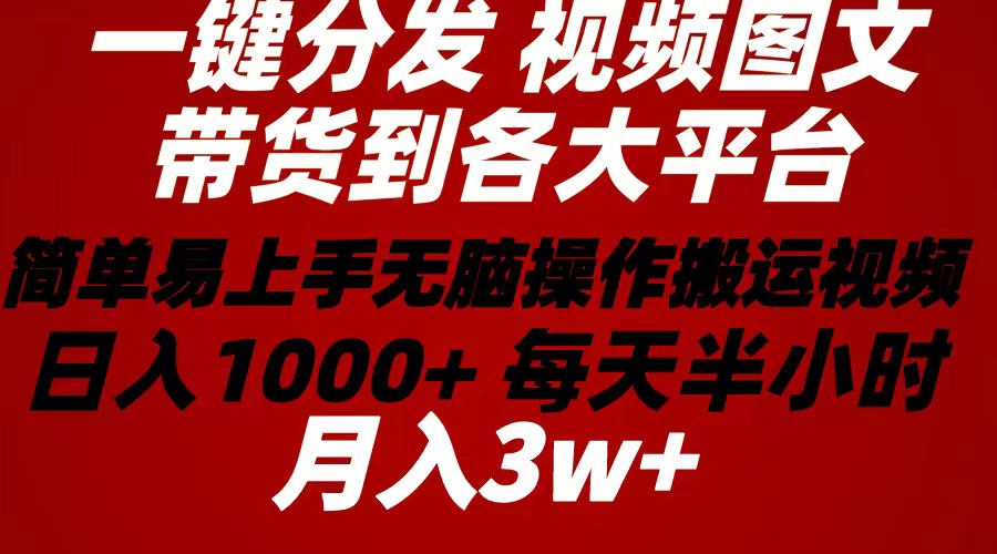 2024年 一键分发带货图文视频 简单易上手 无脑赚收益 每天半小时日入1… - AI 智能探索网-AI 智能探索网