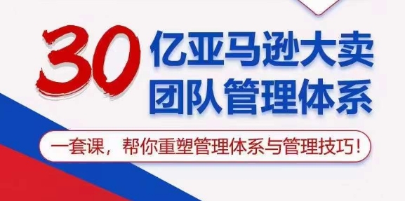 30亿 亚马逊 大卖团队管理体系，一套课，帮你重塑管理体系与管理技巧 - AI 智能探索网-AI 智能探索网